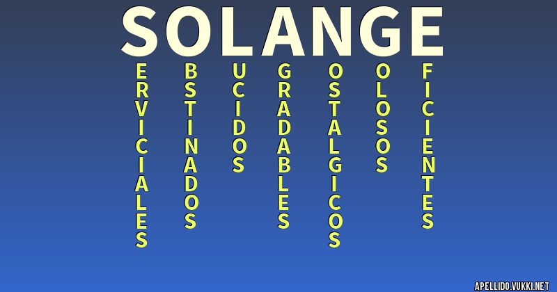 Significado del apellido solange