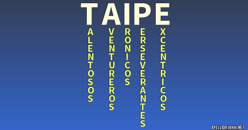 Significado del apellido taipe