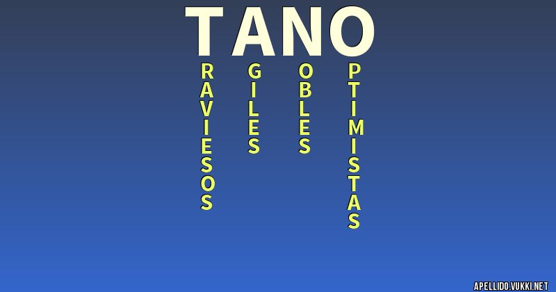 Significado del apellido tano