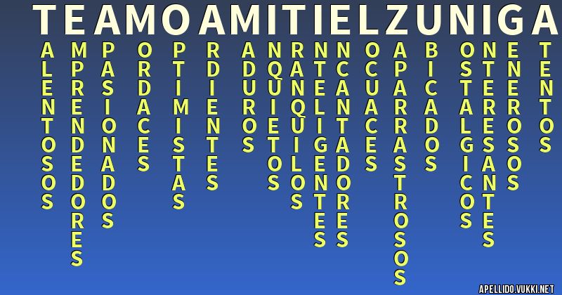 Significado del apellido teamoamitielzuñiga