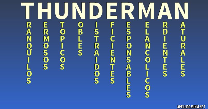 Significado del apellido thunderman