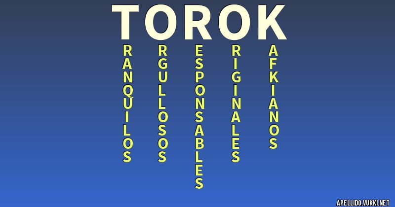 Significado del apellido torok