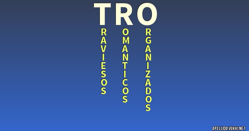 Significado del apellido tro - Significados de los apellidos