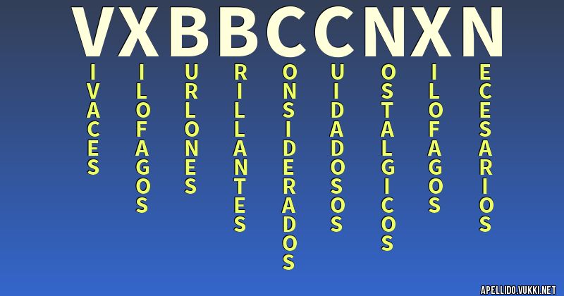 Significado del apellido v xbbccnxn