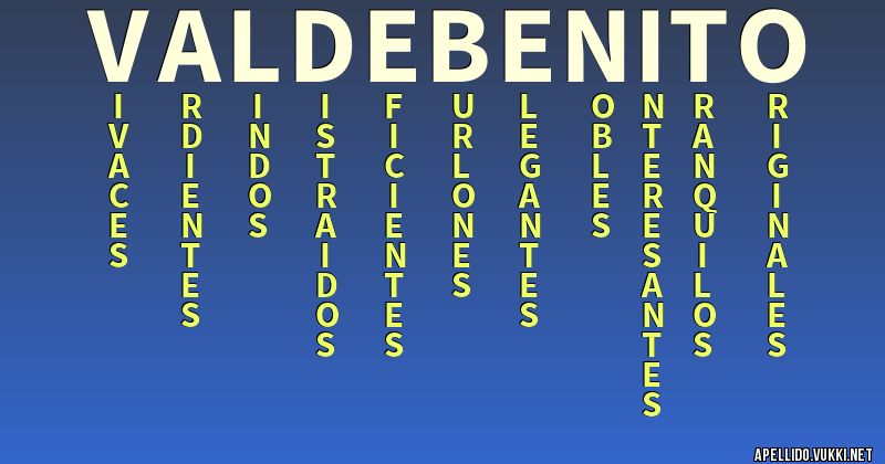 Significado del apellido valdebenito