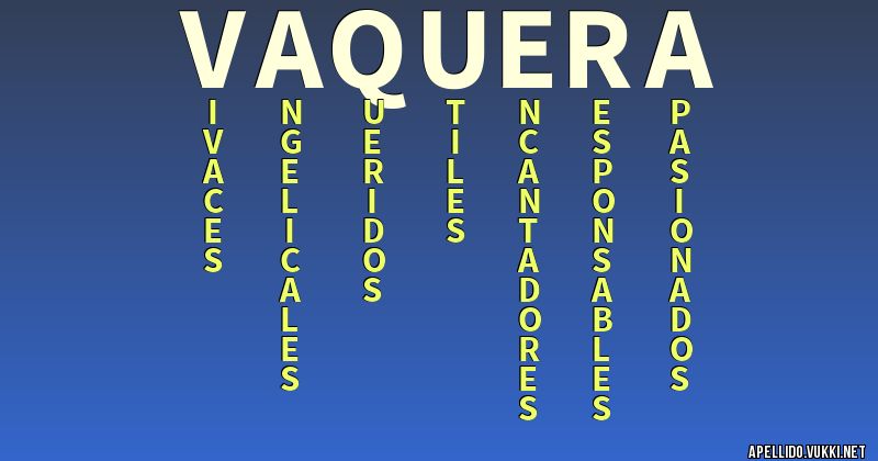 Significado del apellido vaquera