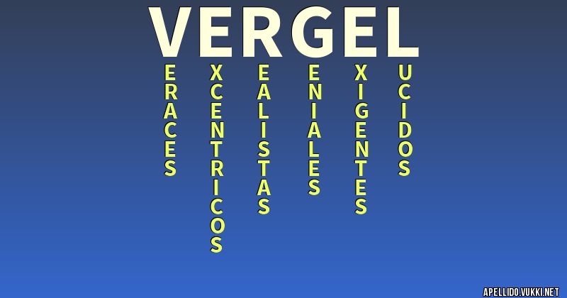 Significado del apellido vergel