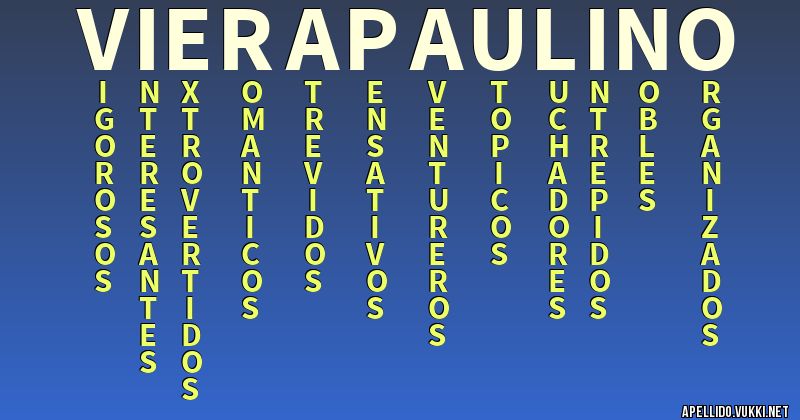 Significado del apellido viera paulino