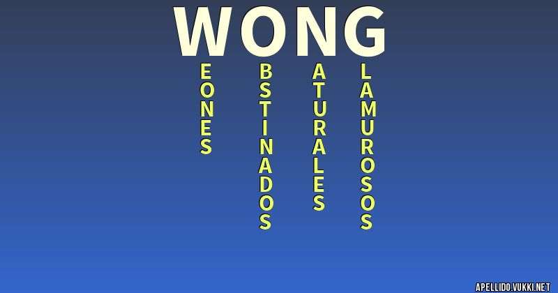 Significado del apellido wong