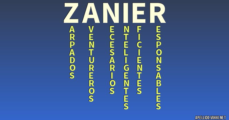 Significado del apellido zanier