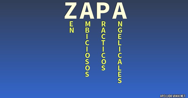 Significado del apellido zapa