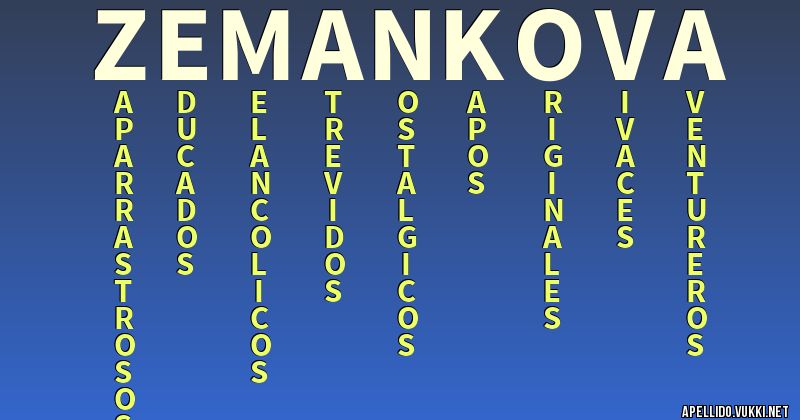 Significado del apellido zemánková