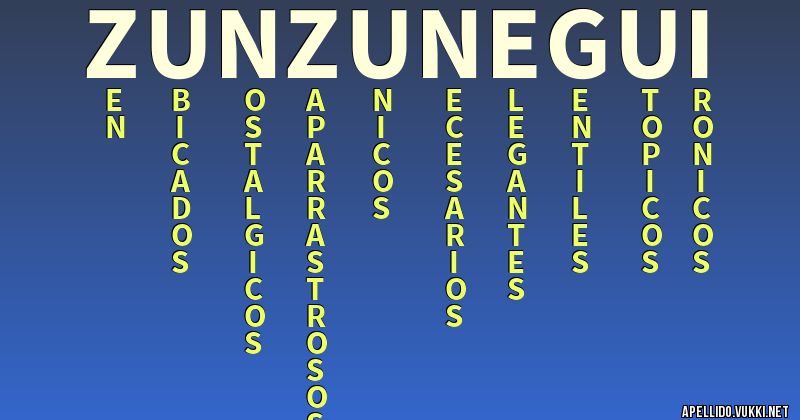 Significado del apellido zunzunegui